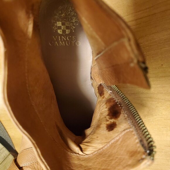 Vince Camuto Marcin Leather Studded Ankle Bootie Tan Brown - (8.5B / 38.5) - Picture 15 of 16